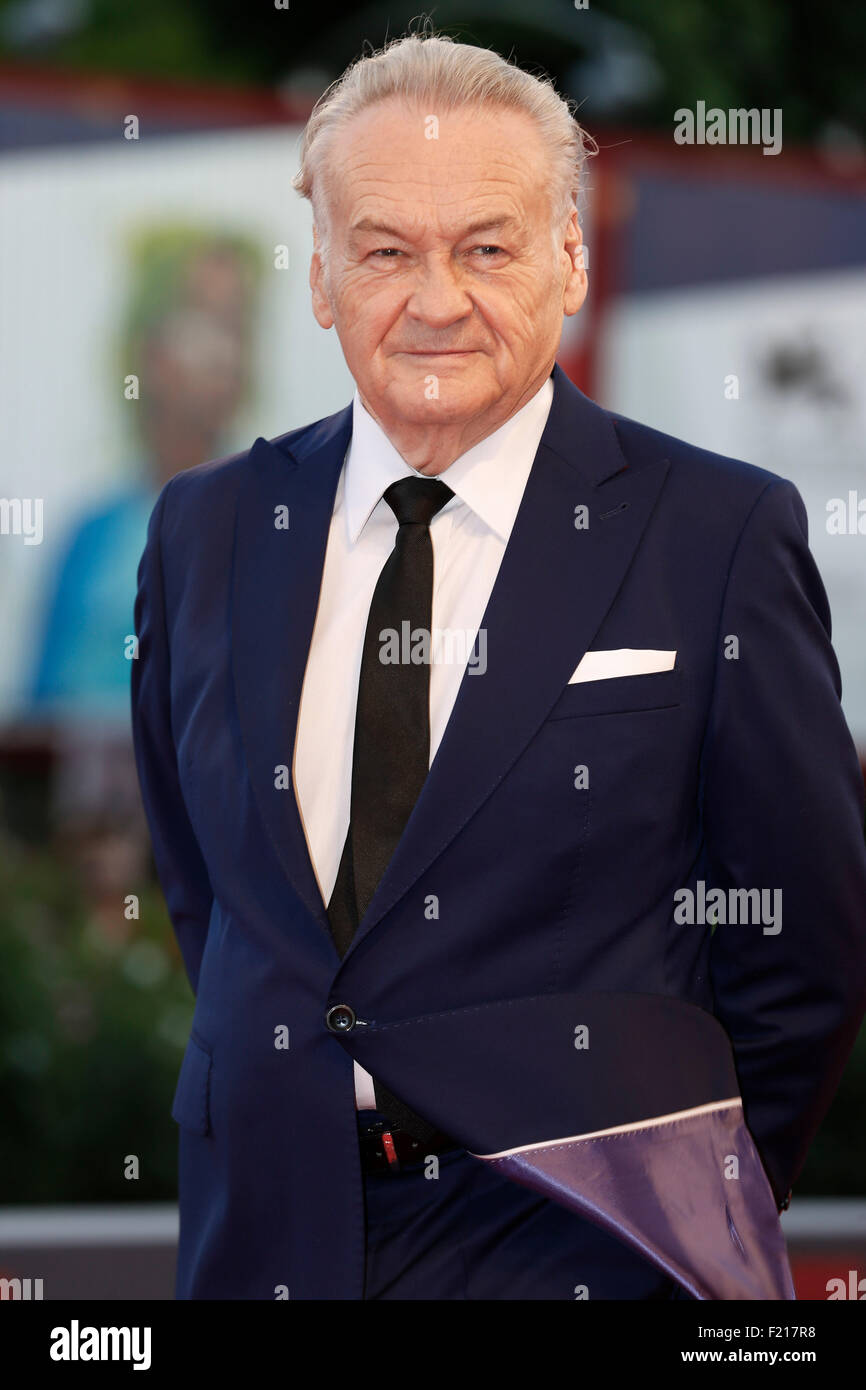 Venezia, Italia. 9 Sep, 2015. Regista Jerzy Skolimowski assiste una premiere per '11 Minuti' durante la 72a Venezia Film Festival presso l'isola del Lido di Venezia, Italia, Sett. 9, 2015. © Ye Pingfan/Xinhua/Alamy Live News Foto Stock