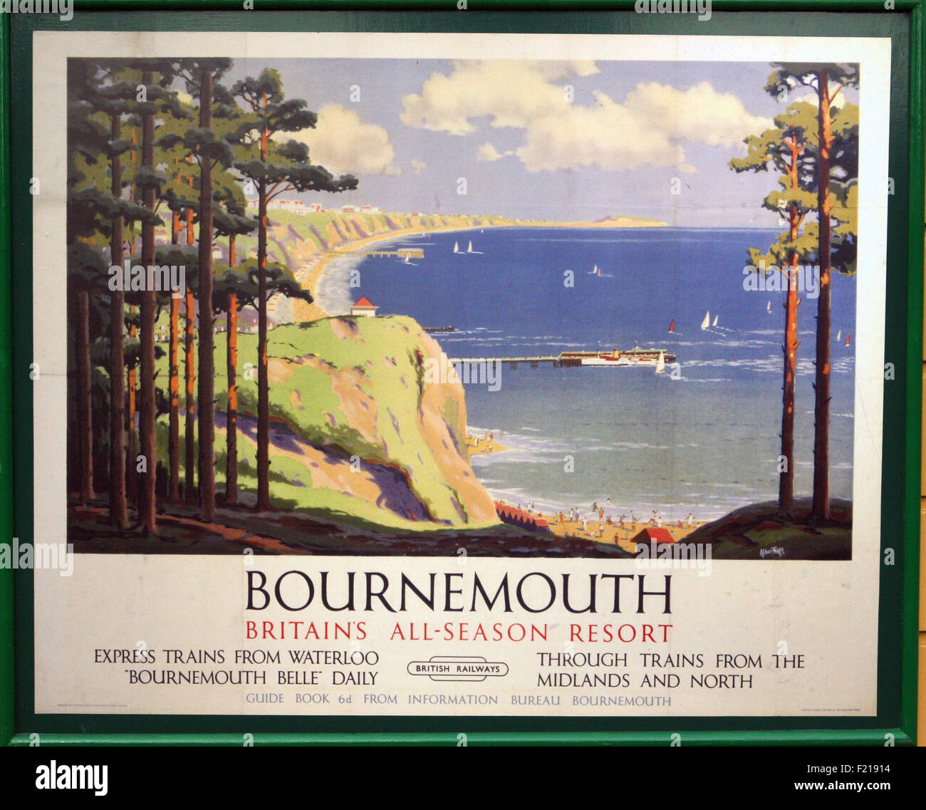 Stazione Ferroviaria di Bournemouth poster Foto Stock
