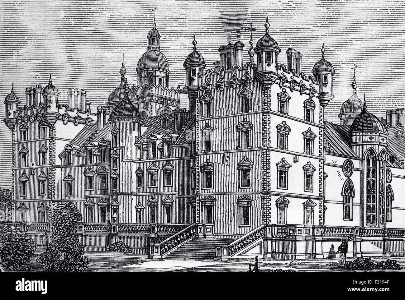 Heriot's Hospital, fondato da George Heriot, un orafo e filantropo scozzese, nel 128, appena fuori dalle mura della città in Lauriston Place, nella città vecchia di Edimburgo, Scozia. Fu alla sua morte, nel 1624, che George Heriot lasciò una ricerca per fondare una scuola di beneficenza per curare i bambini poveri e senza paterno e i bambini caduti in tempi difficili. Foto Stock