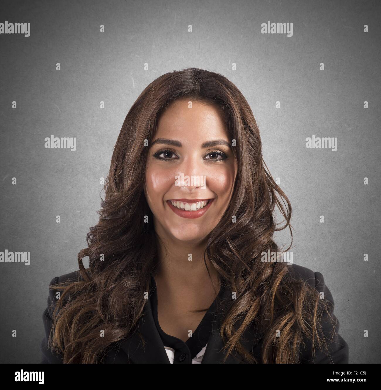 Imprenditrice sorridente Foto Stock