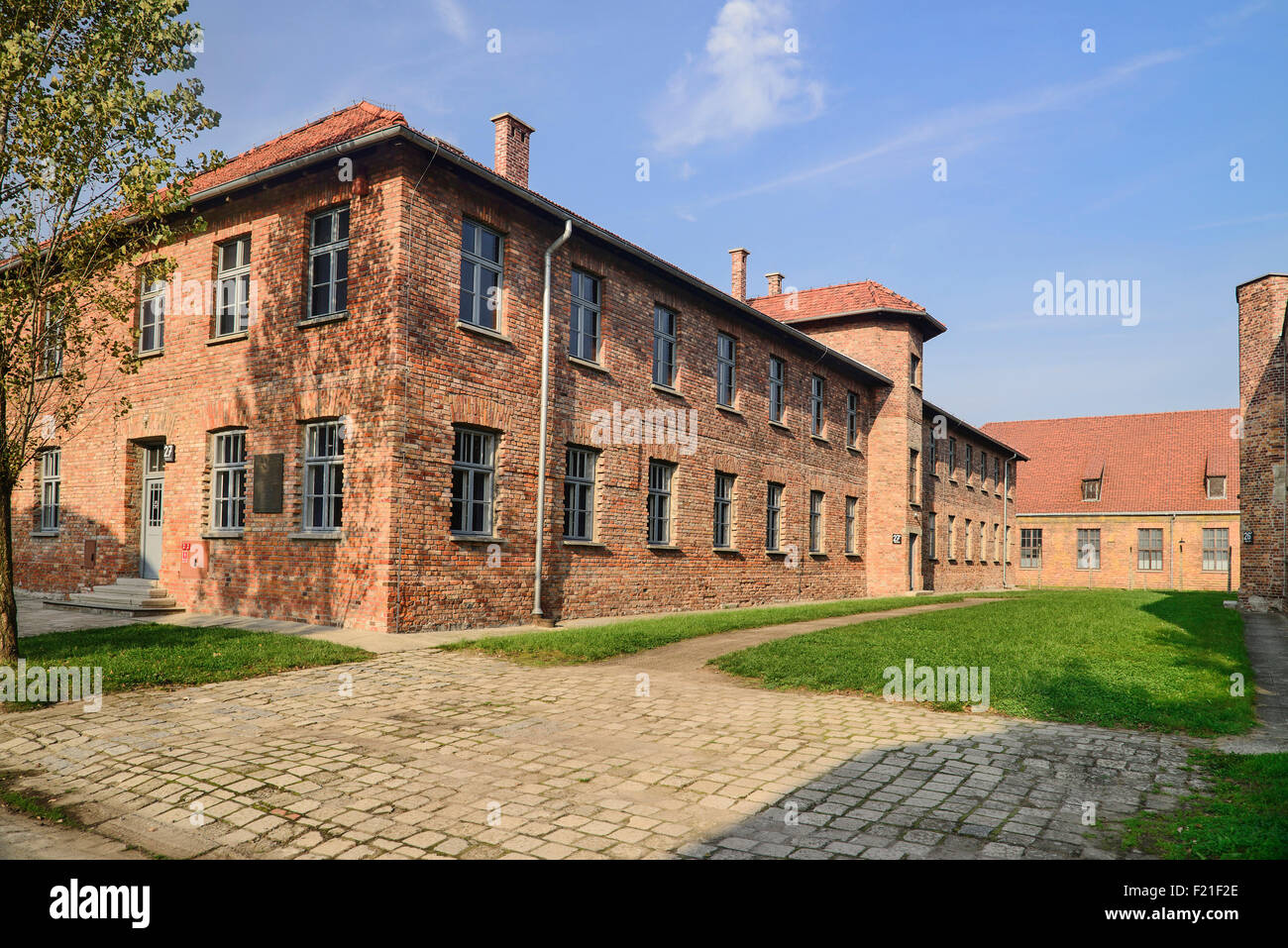 Polonia, Auschwitz-Birkenau Museo di Stato, Auschwicz Campo di Concentramento, edificio conosciuto come il blocco 27. Foto Stock