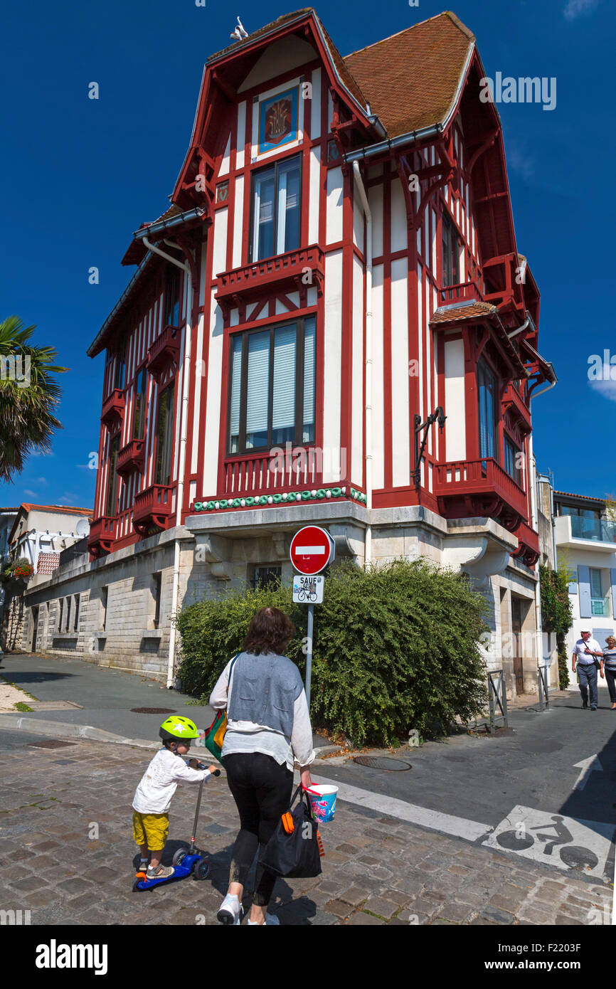 Casa medioevale in La Rochelle Charente Maritime, a sud ovest della Francia Foto Stock