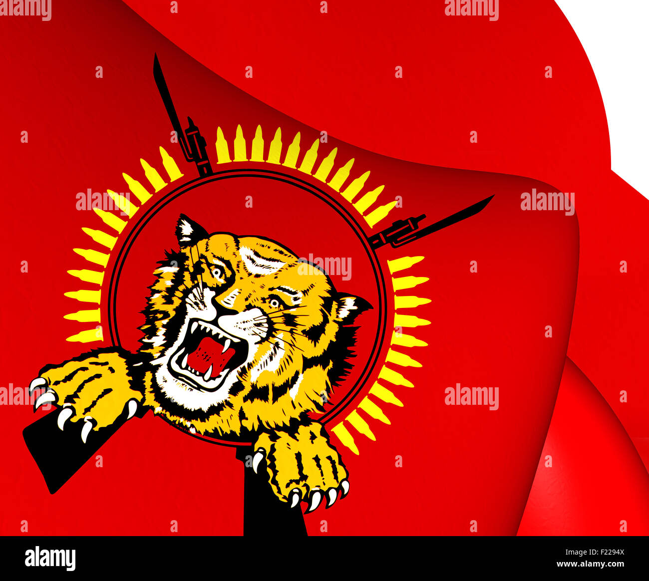 Bandiera del Tamil Eelam. Close up. Foto Stock