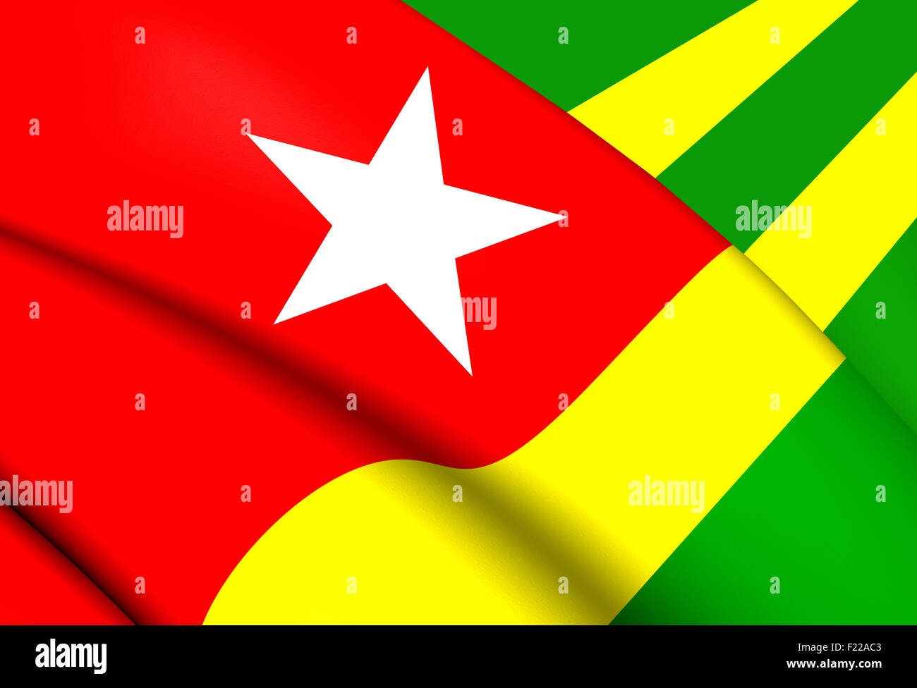 Bandiera del Togo. Close up. Foto Stock