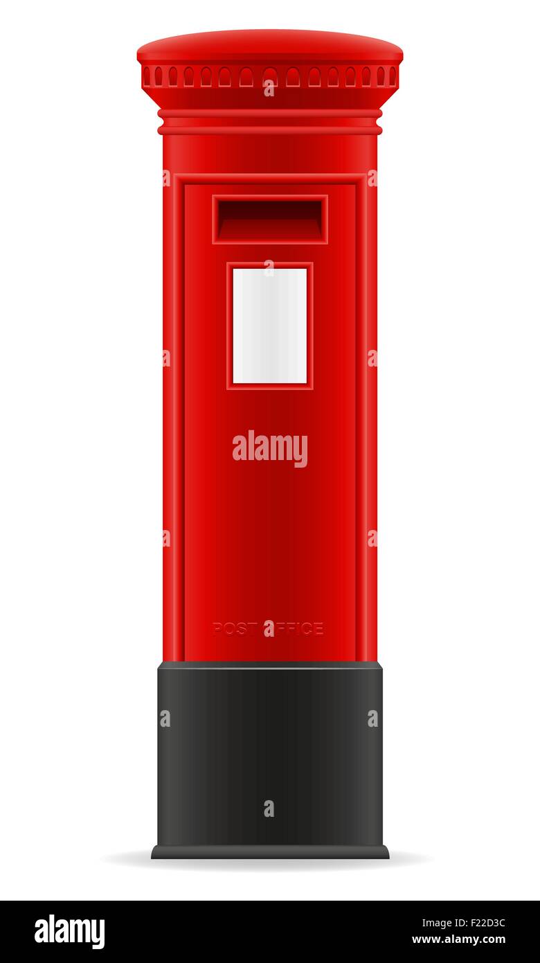 London red mail box illustrazione vettoriale isolati su sfondo bianco Illustrazione Vettoriale