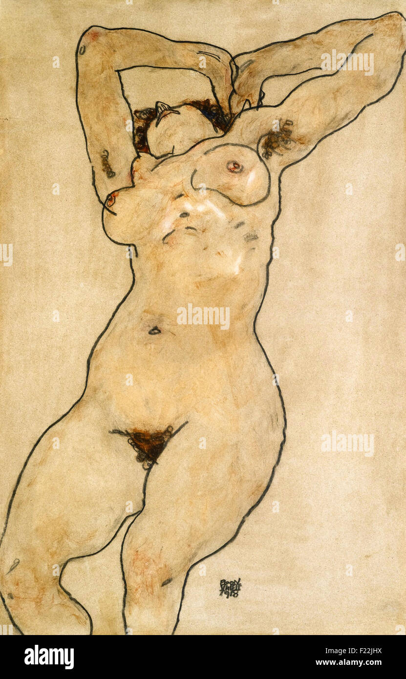 Egon Schiele - nudo reclinabili Foto Stock