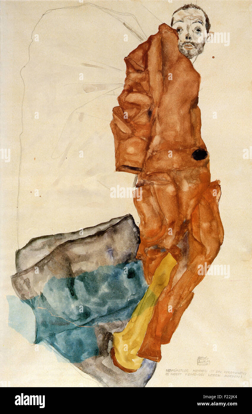 Egon Schiele - Den Künstler Hemmen ist ein Verbrechen, es Heisst Keimendes Leben Morden Foto Stock