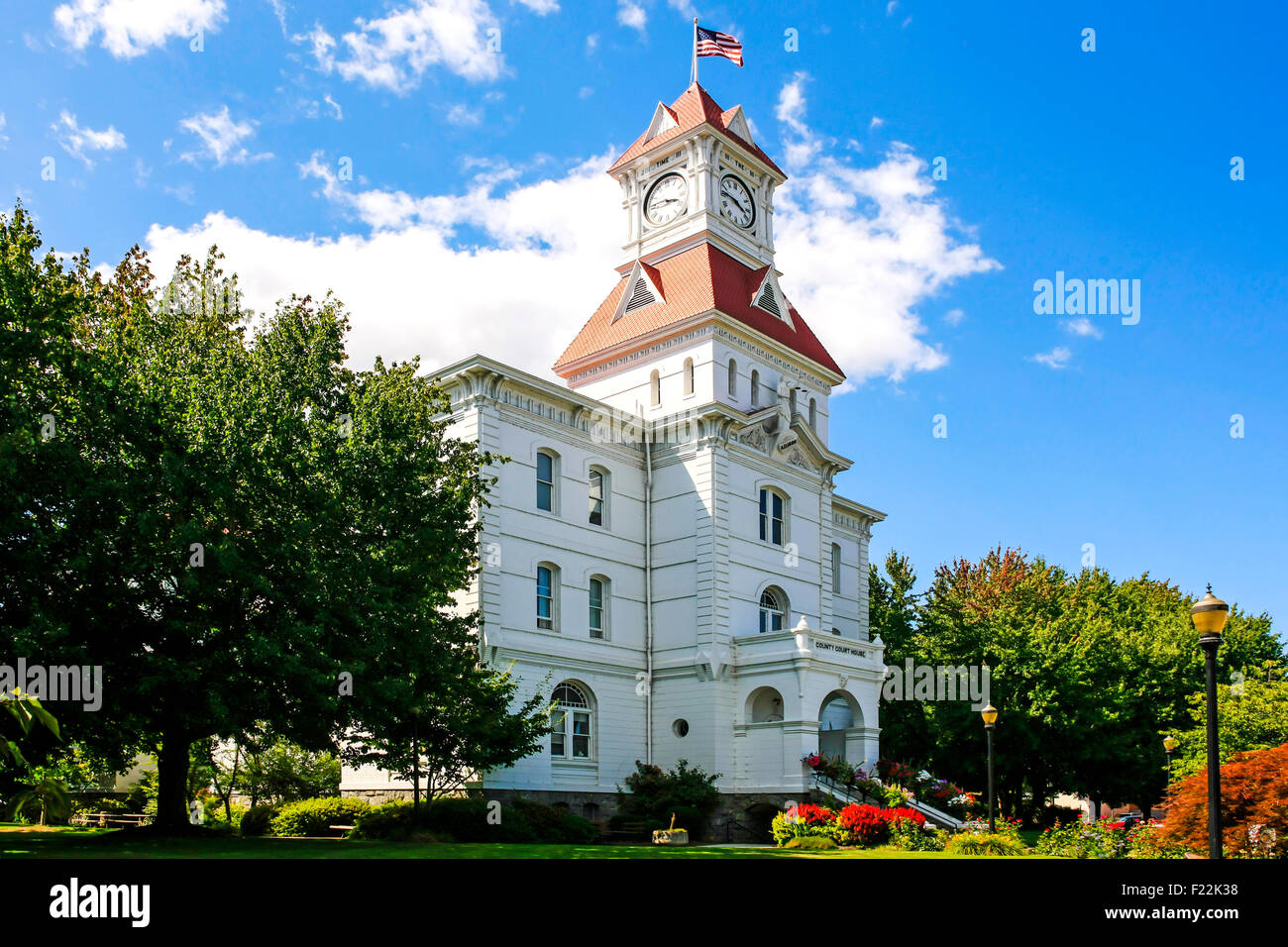 La Benton County Courthouse costruito nel 1888 e situato tra NW 4 St e Jackson e Monroe Sts in Corvalis, Oregon. Foto Stock