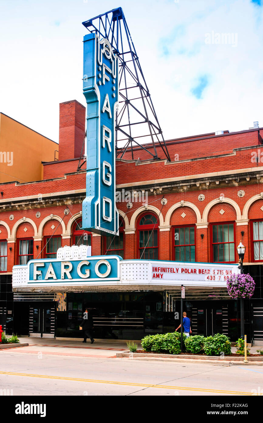 Il famoso Fargo cinema su N. Broadway Dr nel centro di Fargo, N. Dakota Foto Stock