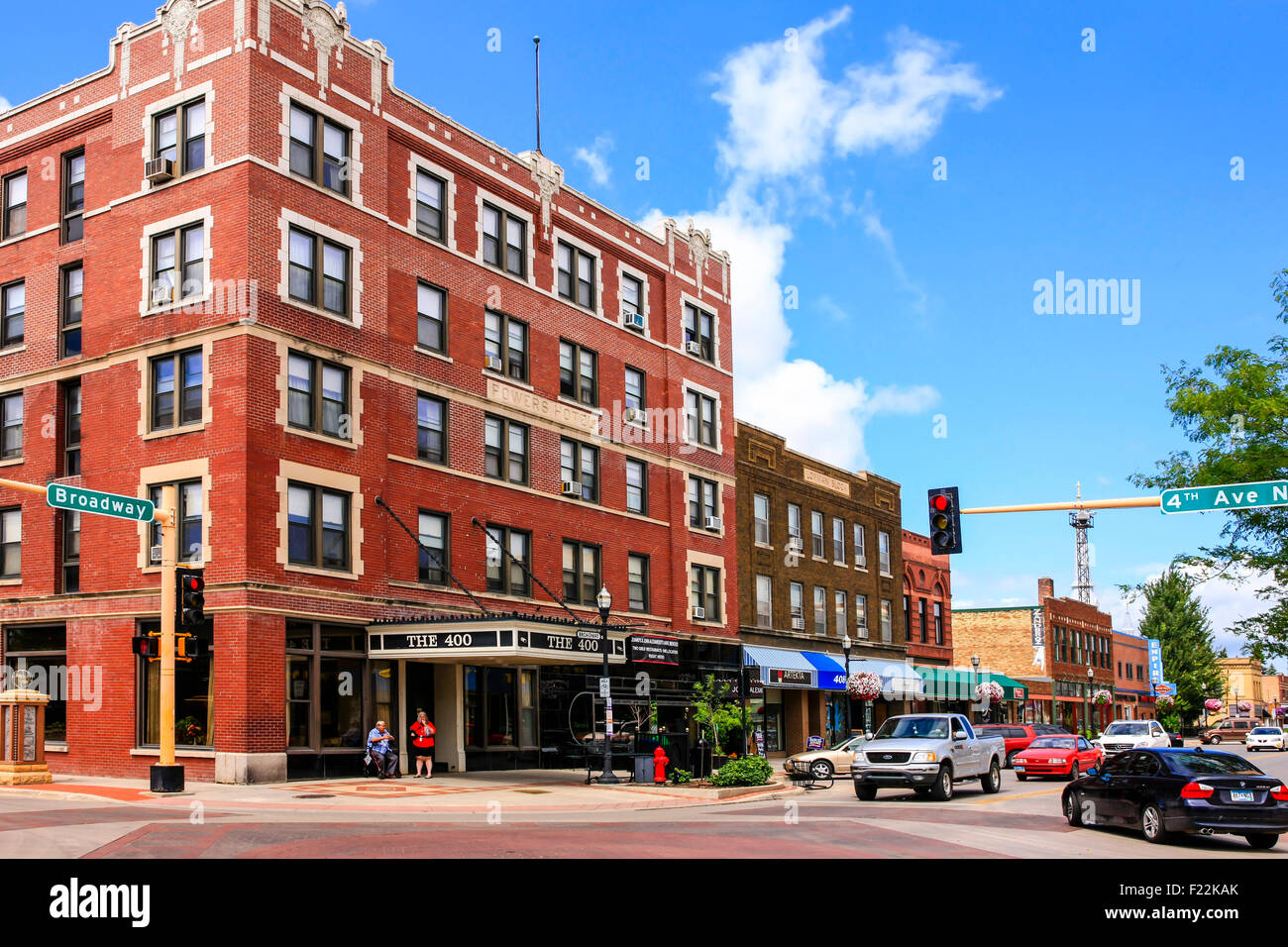 L'edificio 400 all'angolo della 4th Ave N e N Broadway Dr nel centro di Fargo Nord Dakota Foto Stock