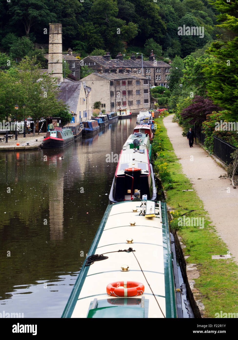 Il Rochdale Canal a Hebden Bridge West Yorkshire Inghilterra Foto Stock