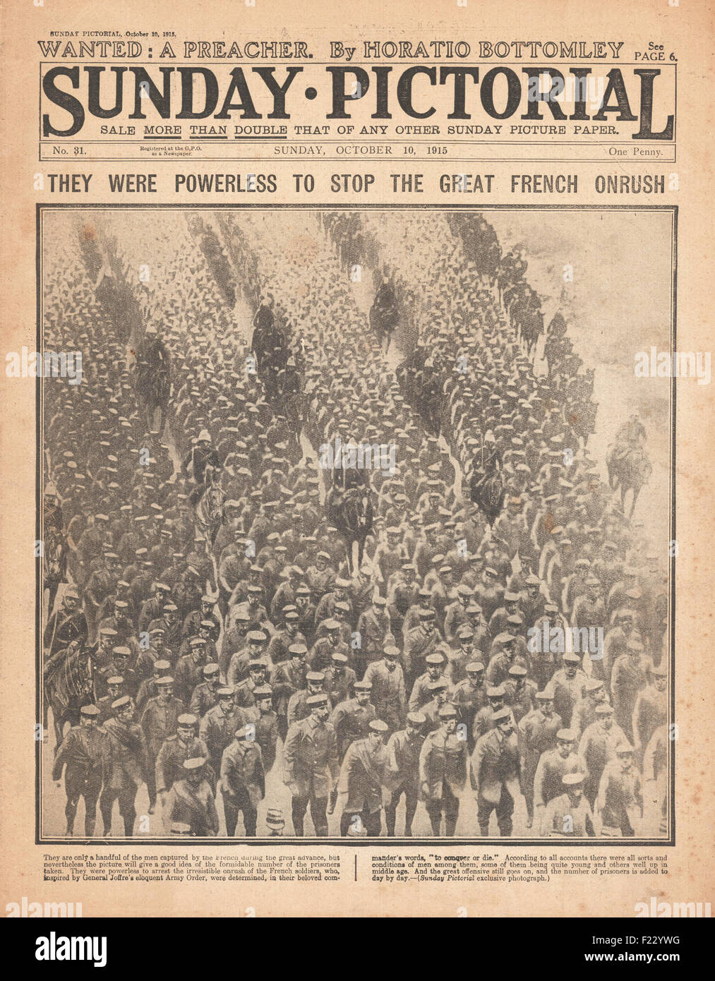1915 Domenica Pictoriall prigionieri di guerra tedeschi catturati dai francesi esercito Foto Stock