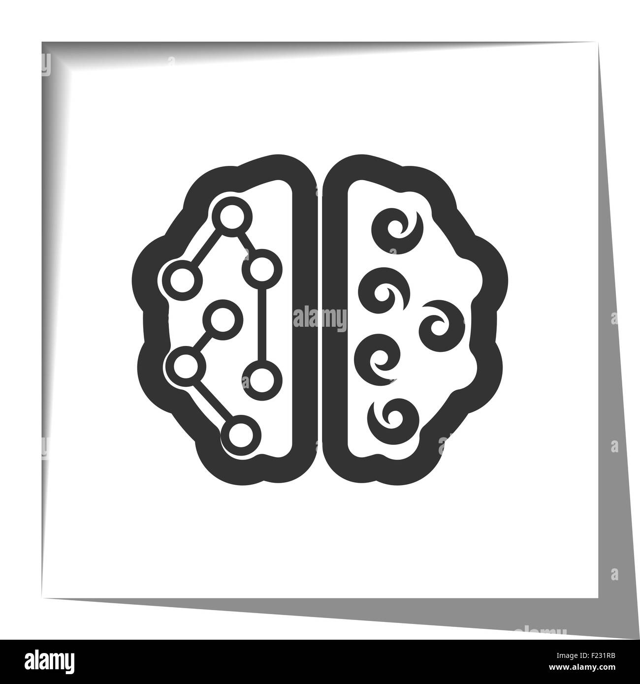 Cervello carta tagliato Illustrazione Vettoriale