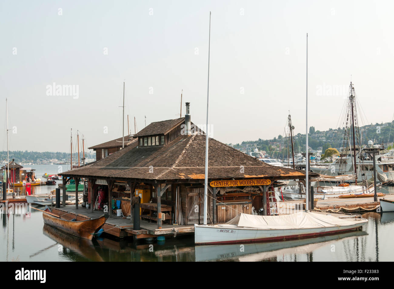 Il Centro per le barche in legno sul Lago Sud Europea, Seattle. Foto Stock