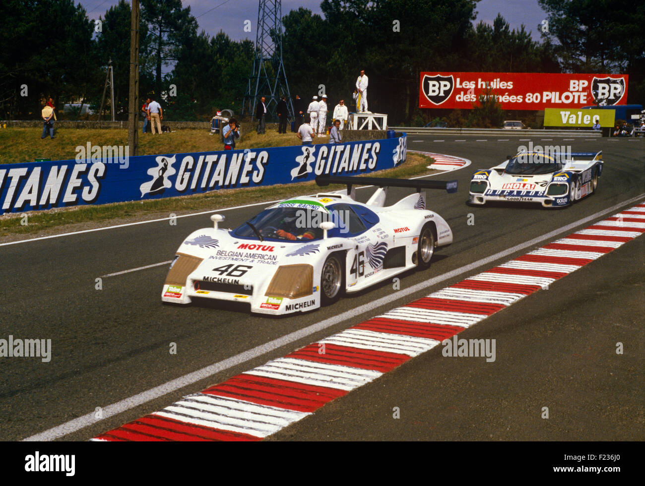 46 Christian Bussi, Jack Griffin e M. L. Speer Rondeau M482 a Mulsanne, Le Mans 16 Giugno 1985 Foto Stock