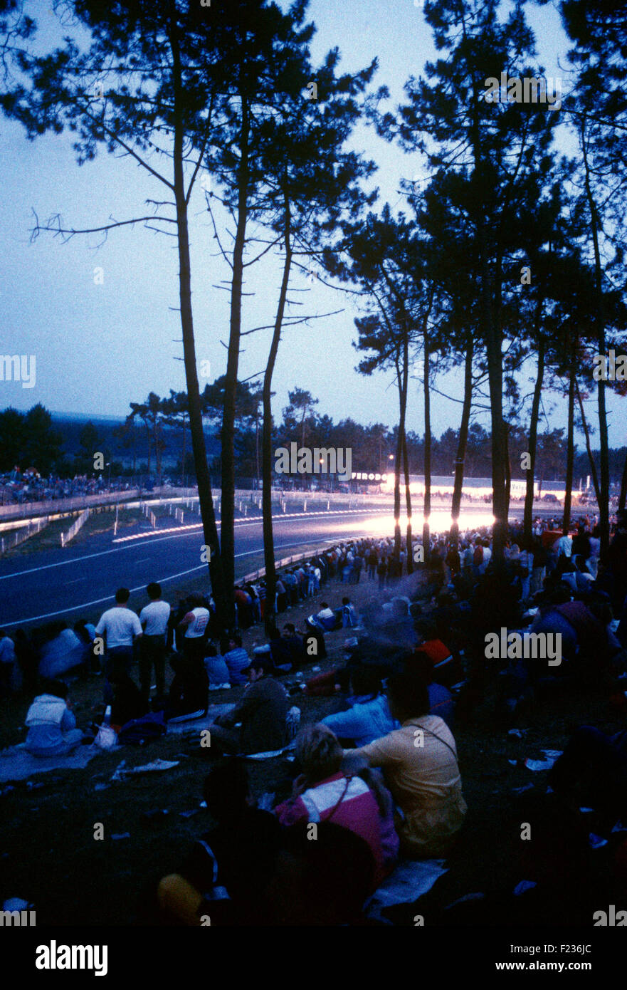 Tramonto in Les Esses Le Mans degli anni ottanta Foto Stock