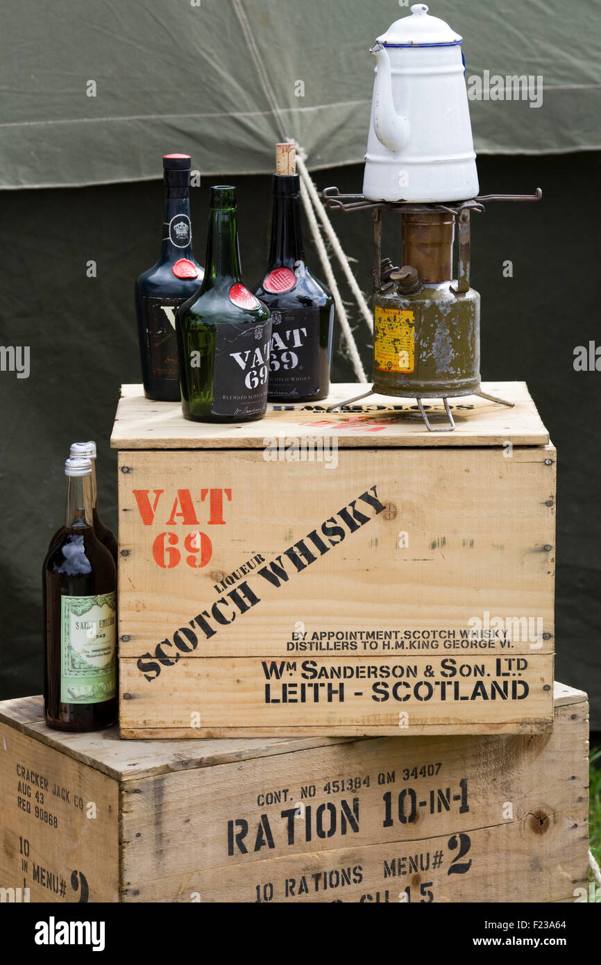 Crea in legno dell'IVA 69 Scotch whisky Foto Stock