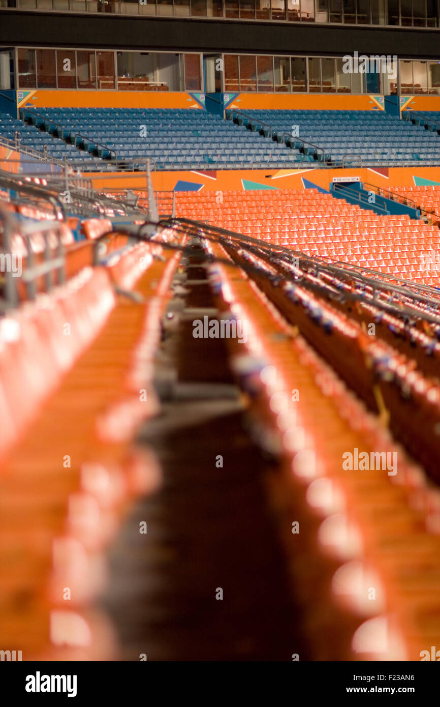 I posti vuoti in un stadium, Miami, Miami-Dade County, Florida, Stati Uniti d'America Foto Stock