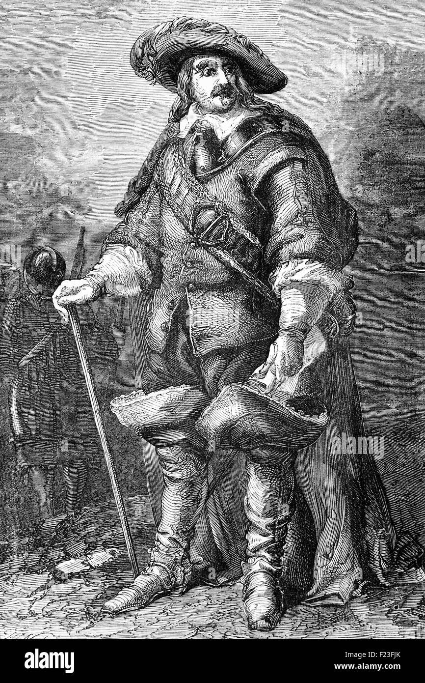 Oliver Cromwell (1599 - 1658) era un militare inglese e leader politico, giuramento come signore protettore della Gran Bretagna il 16 dicembre 1653, Foto Stock