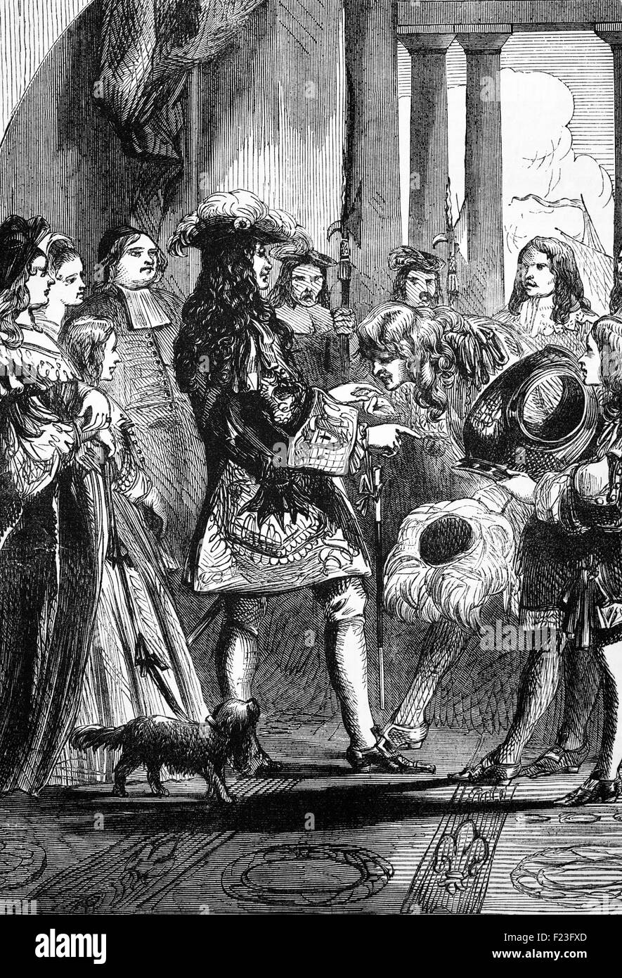 Giacomo II si congeda da Luigi XIV re di Francia quando i tentativi sono stati fatti per formare un Alleanza Cattolica. Foto Stock