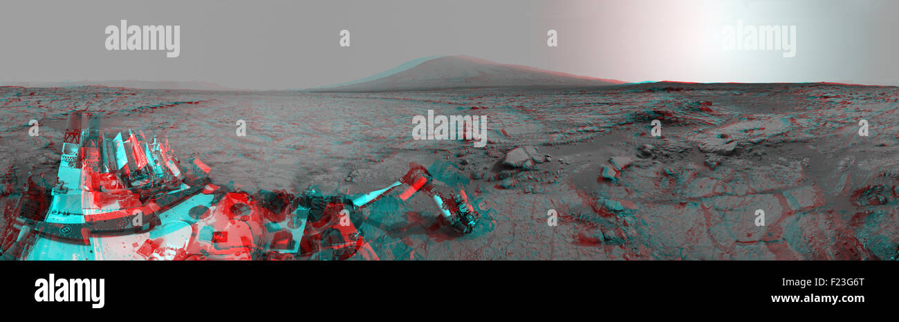 Marte vista Stereo da 'John Klein' per il montaggio di Sharp. Curiosità Rover 2013. Credit NASA Foto Stock