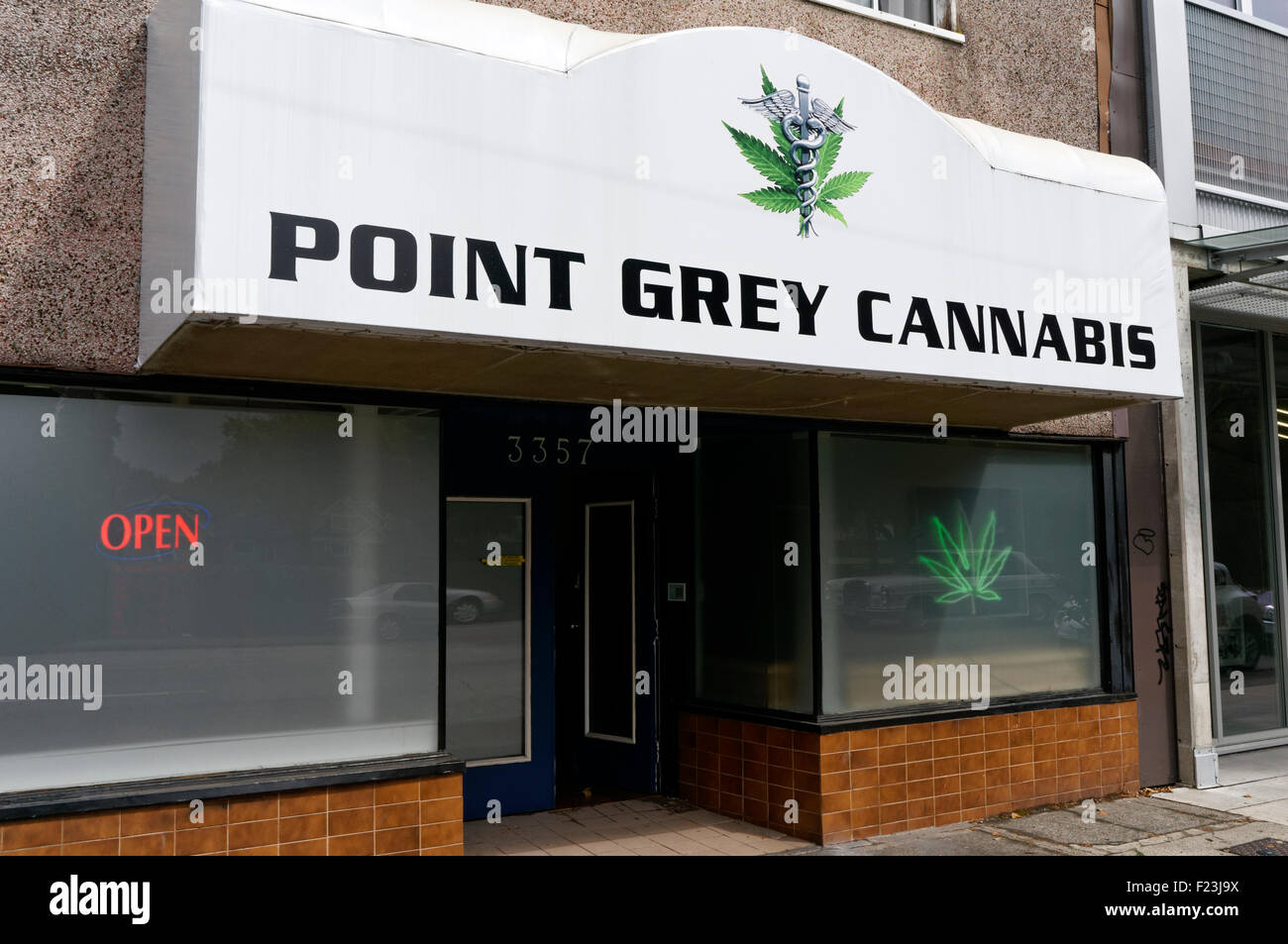 Il punto grigio Cannabis dispensario di marijuana in Vancouver, BC, Canada Foto Stock