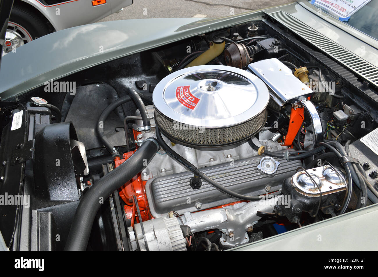 Il motore di un 1971 Corvette Stingray. Foto Stock