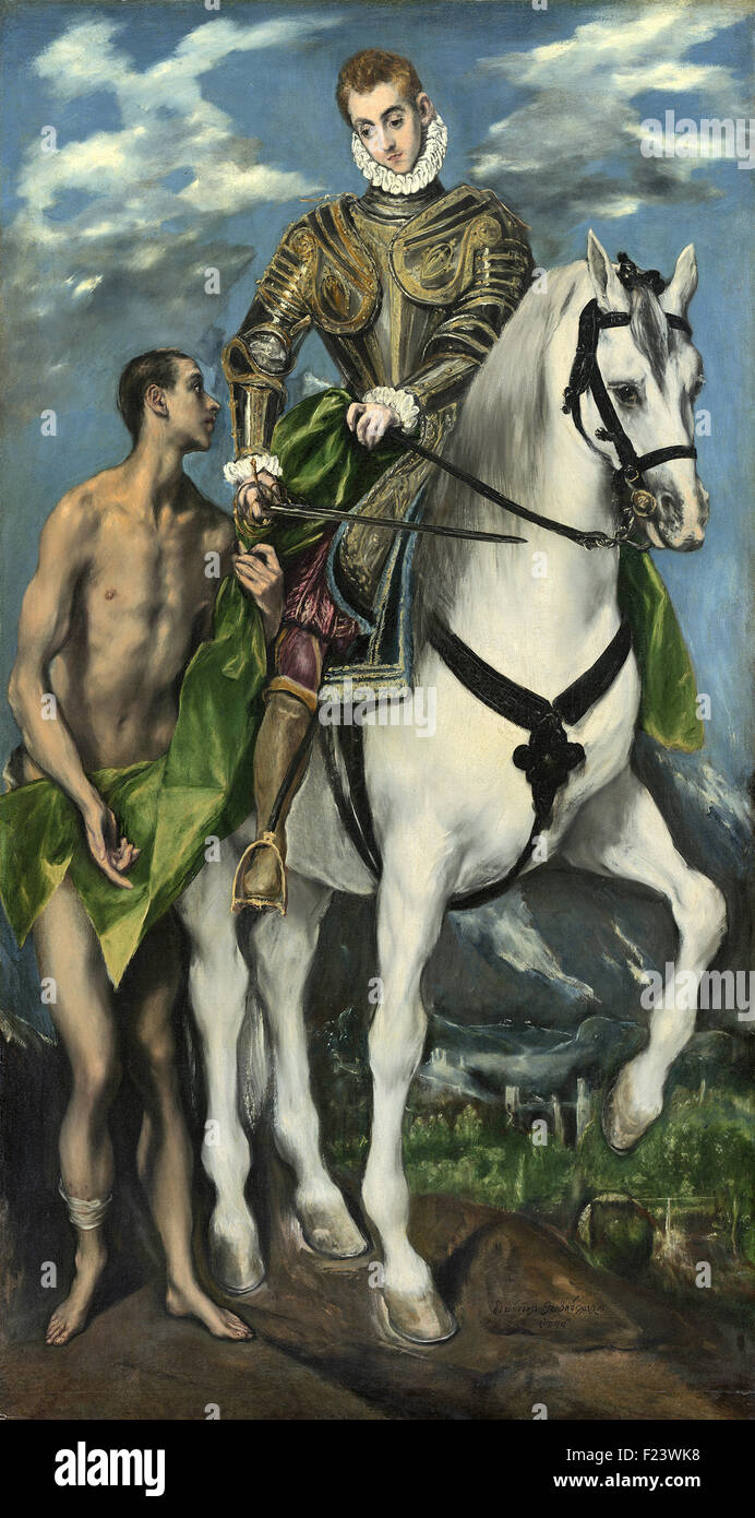 El Greco - Saint Martin e il mendicante Foto Stock