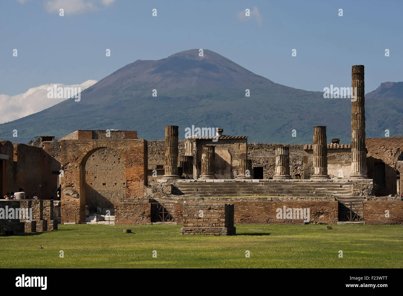 Le rovine del tempio di Pompei, Italia Foto Stock