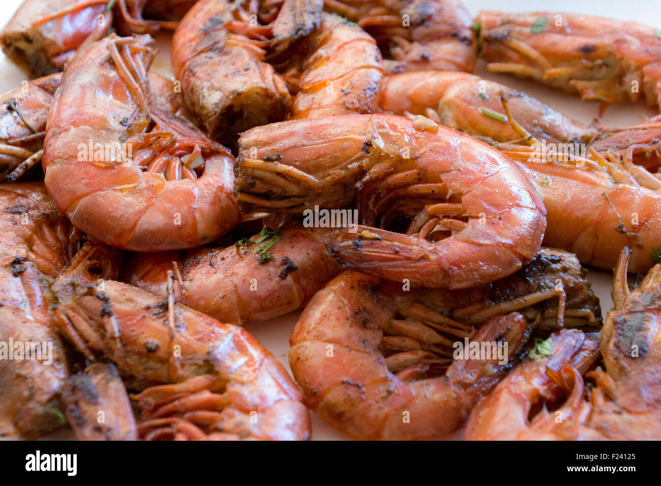 Gamberi con aglio e prezzemolo in Spagna Foto Stock