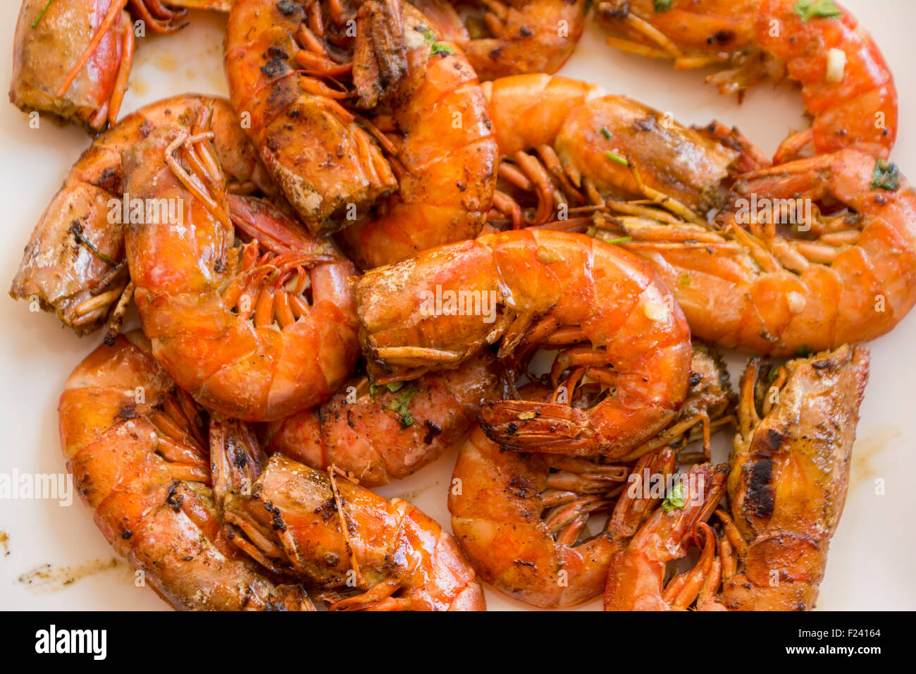 Gamberi con aglio e prezzemolo in Spagna Foto Stock