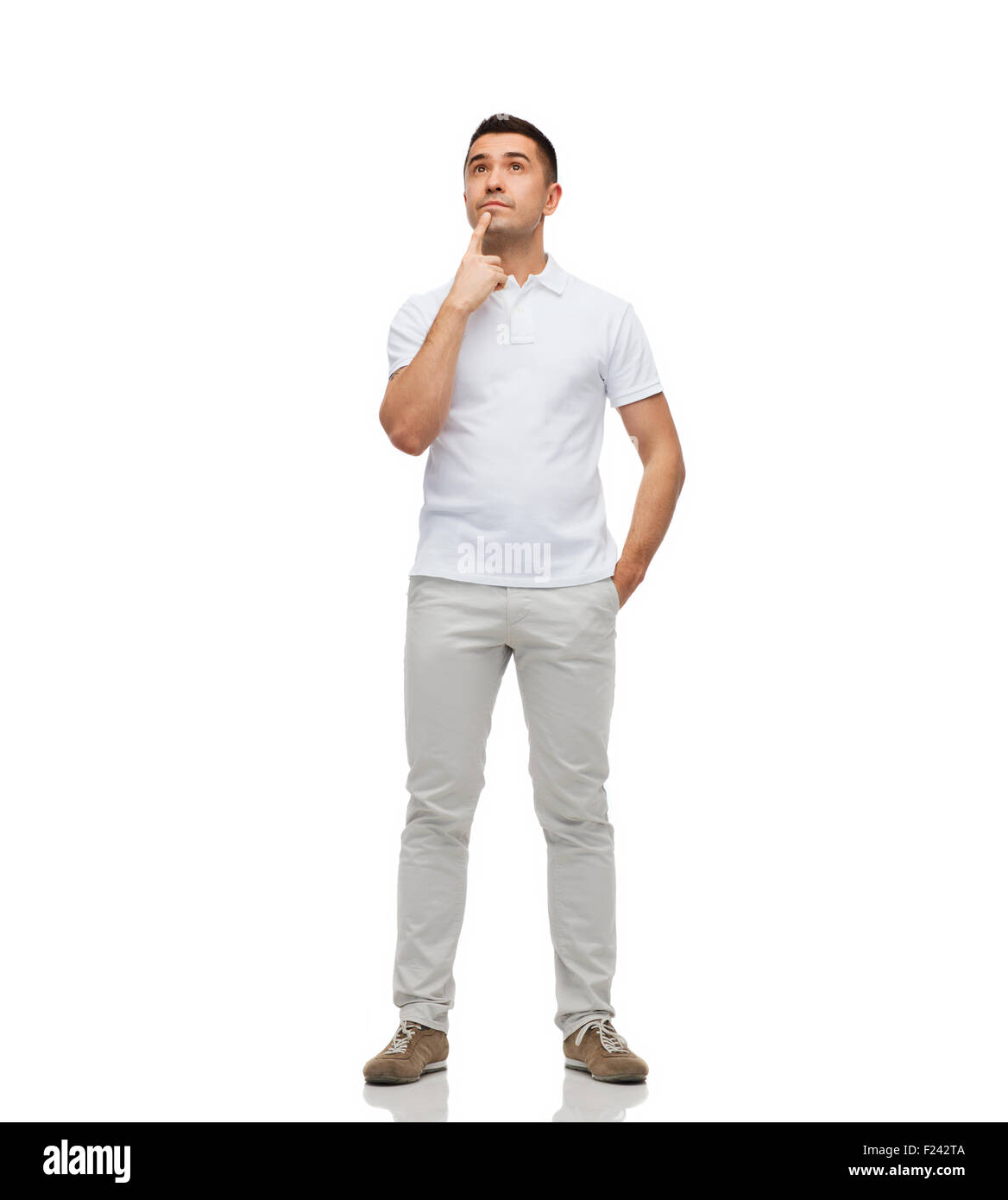 Uomo di pensiero e di ricerca Foto Stock