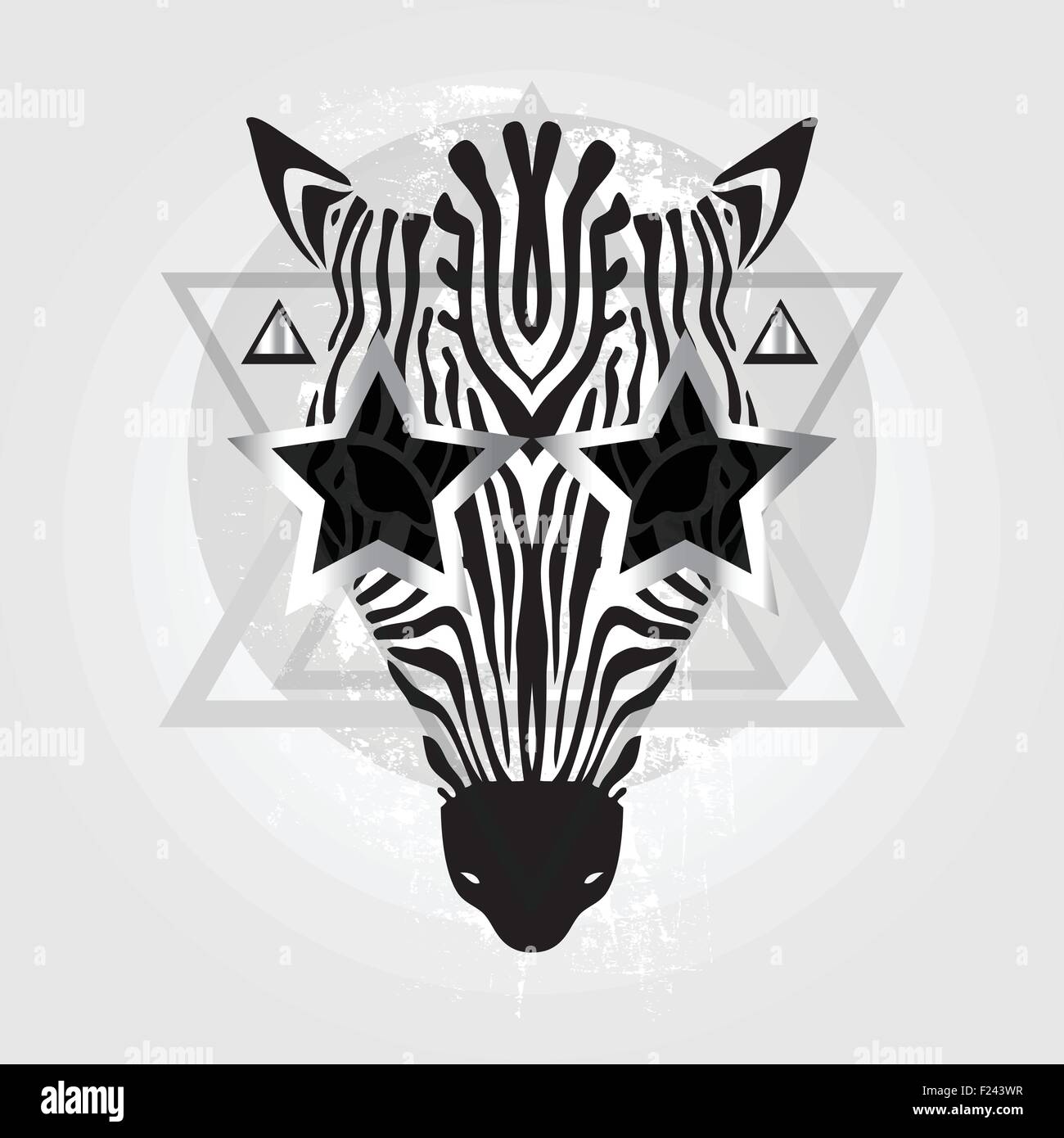 Testa di zebra. Disegno tribale Illustrazione Vettoriale