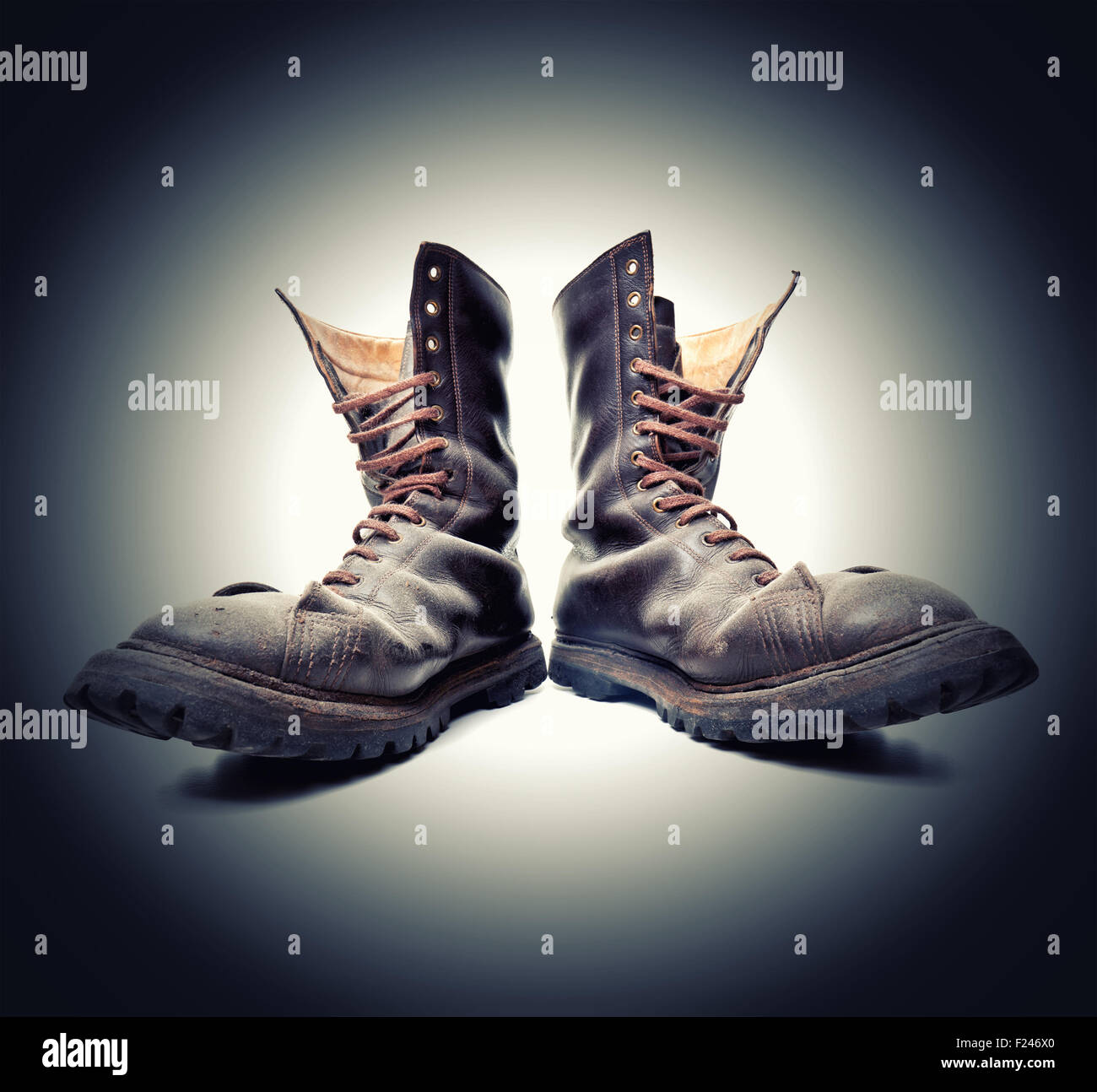 La lotta contro il boot e sfondo vintage Foto Stock