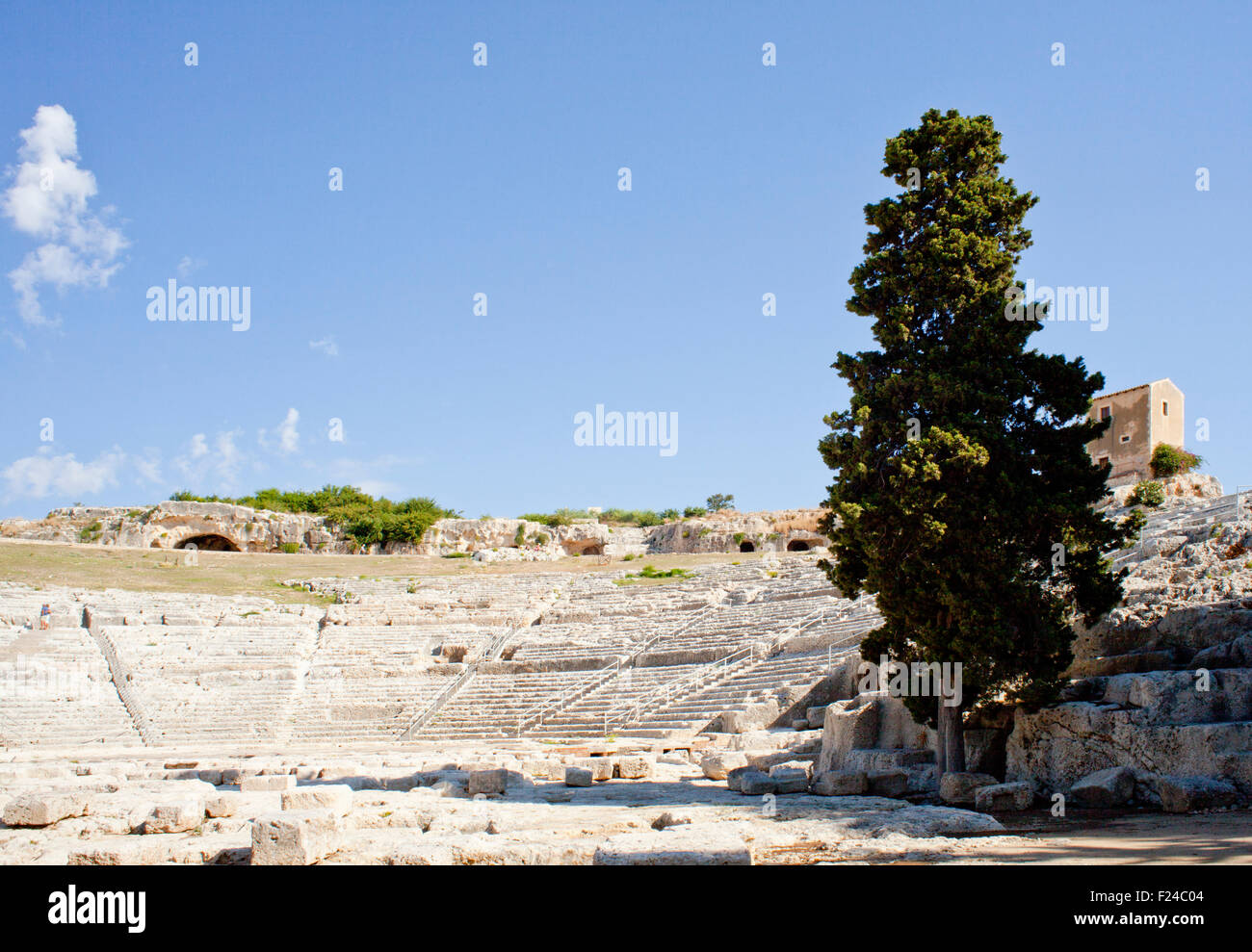 Teatro greco, Neapolis di Siracusa in Sicilia - Italia Foto Stock