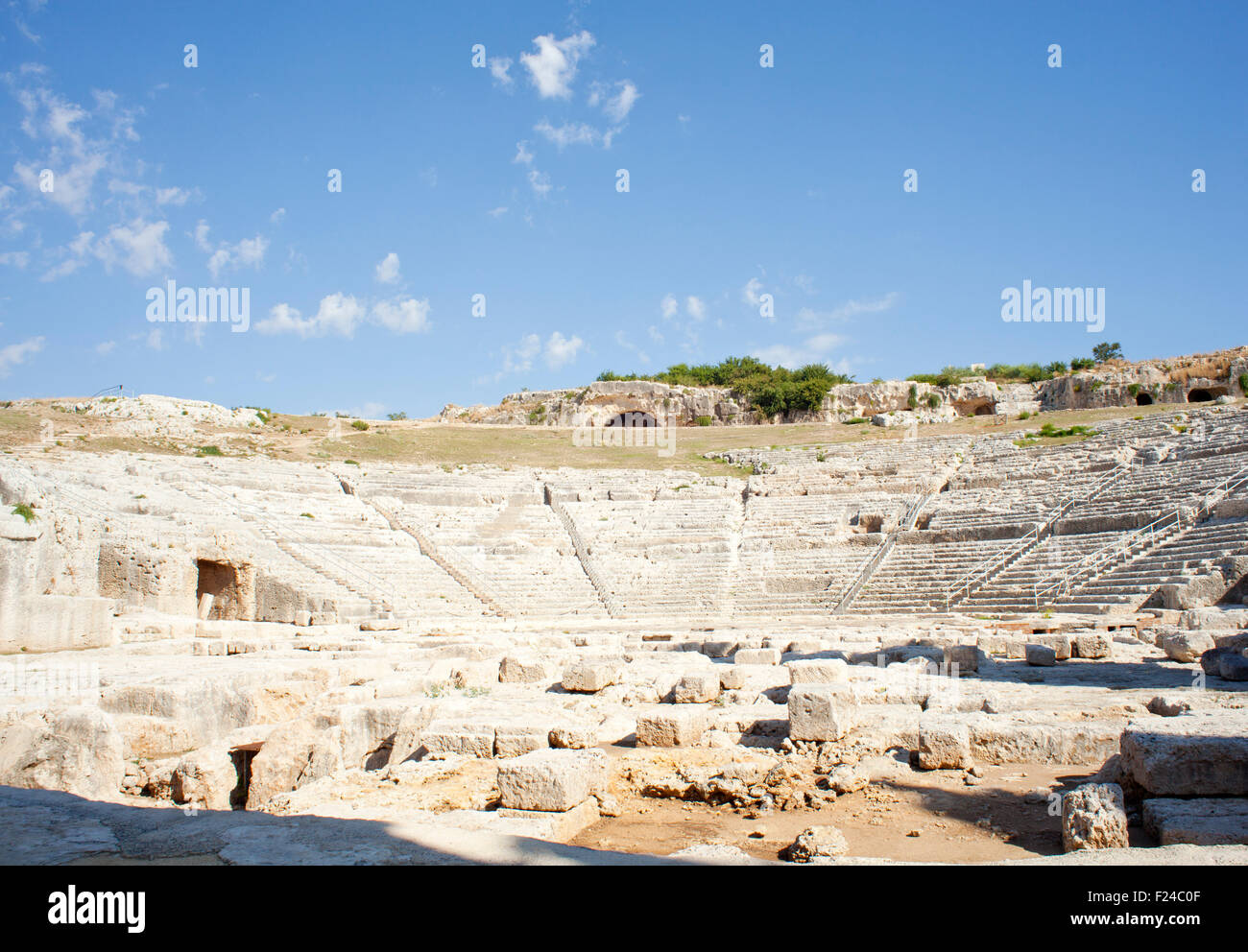 Teatro greco, Neapolis di Siracusa in Sicilia - Italia Foto Stock