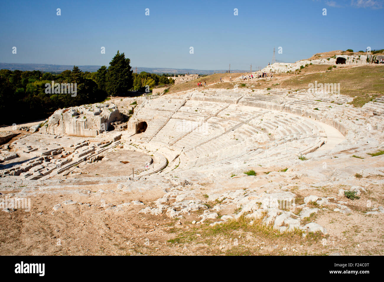 Teatro greco, Neapolis di Siracusa in Sicilia - Italia Foto Stock