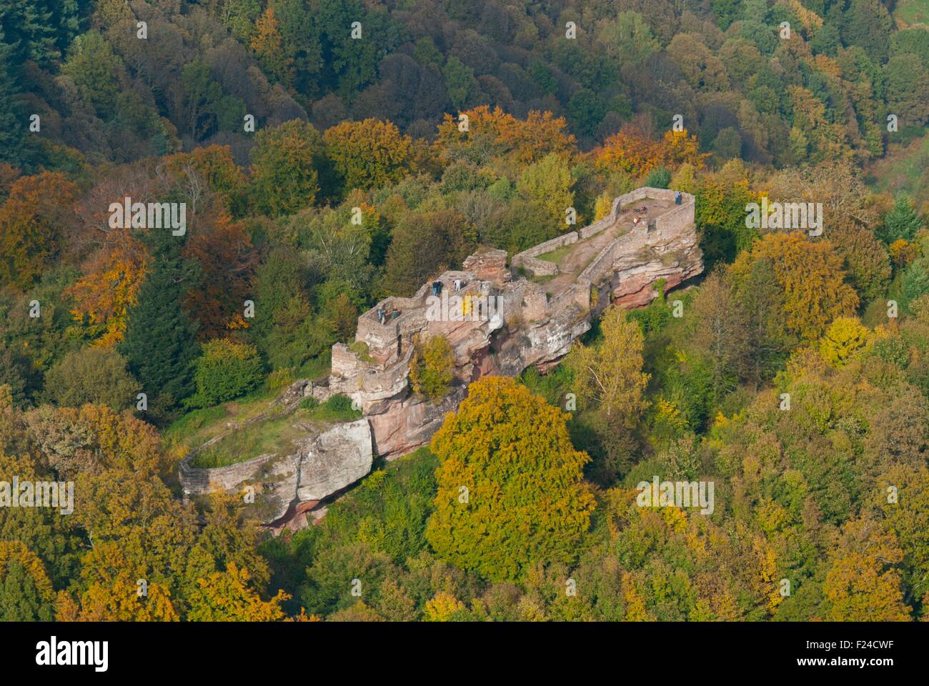 In Germania, in Renania Palatinato, Schonau, Wegelnburg CASTELLO (vista aerea) //Allemagne, Rhenanie-Palatinat, Schonau, Chateau du Ho Foto Stock