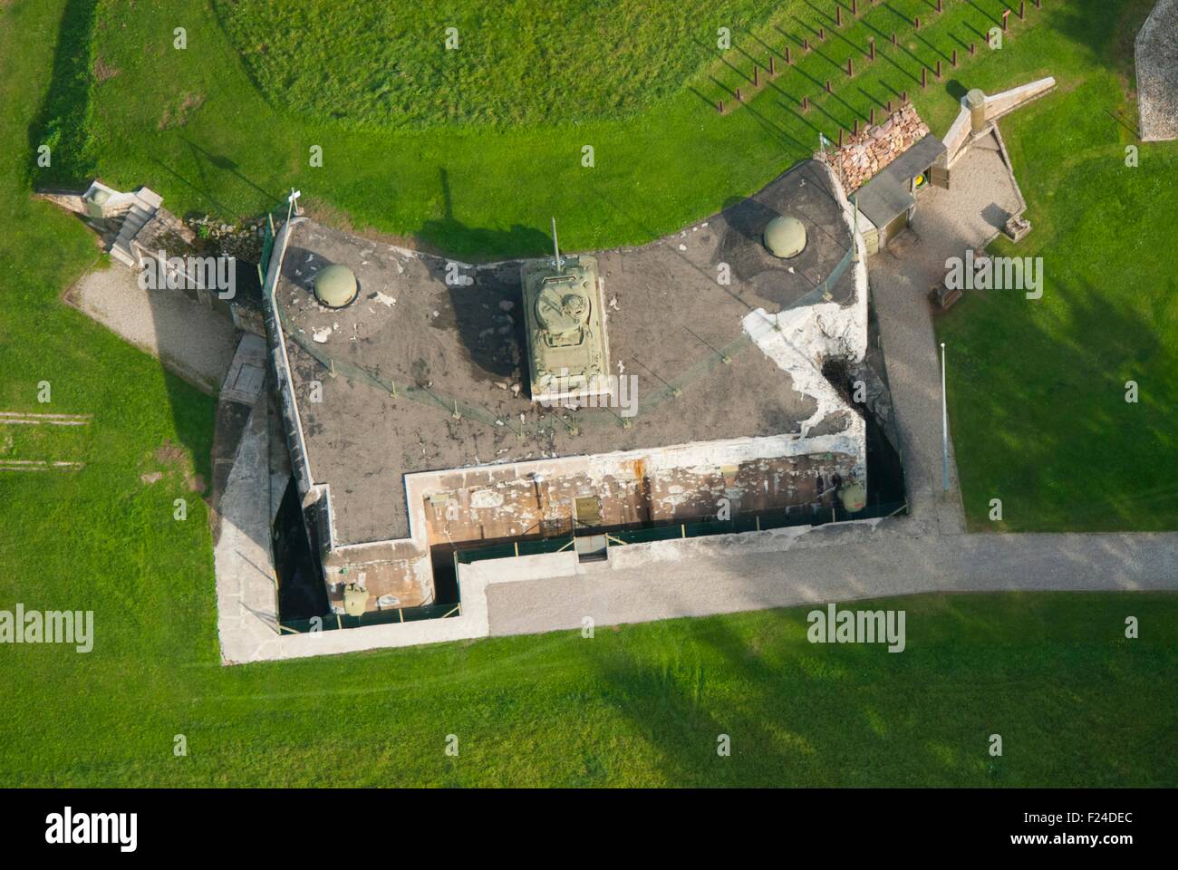 Francia, Bas Rhin (67), Hatten, linea Maginot fortificazione, Casemate Esch fort (vista aerea) // Bas Rhin (67), Hatten, Ligne mag Foto Stock