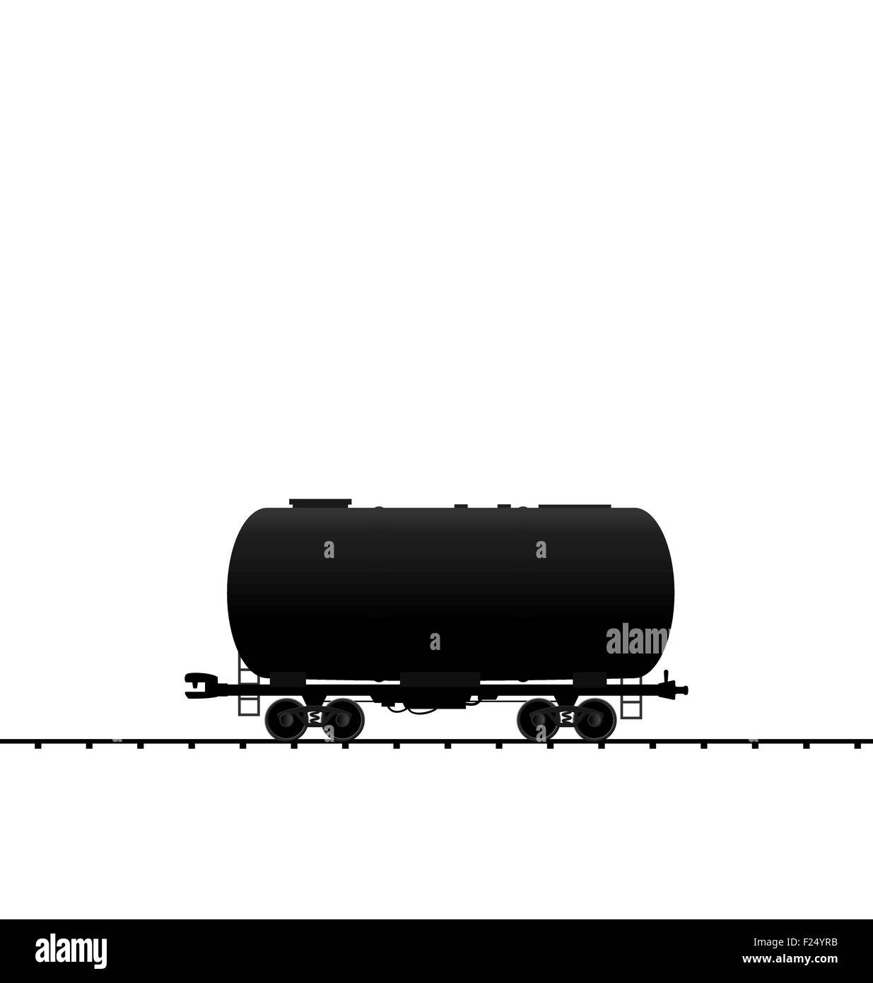 Illustrazione cisterna di petrolio del carro ferroviario merci treno, bla Illustrazione Vettoriale