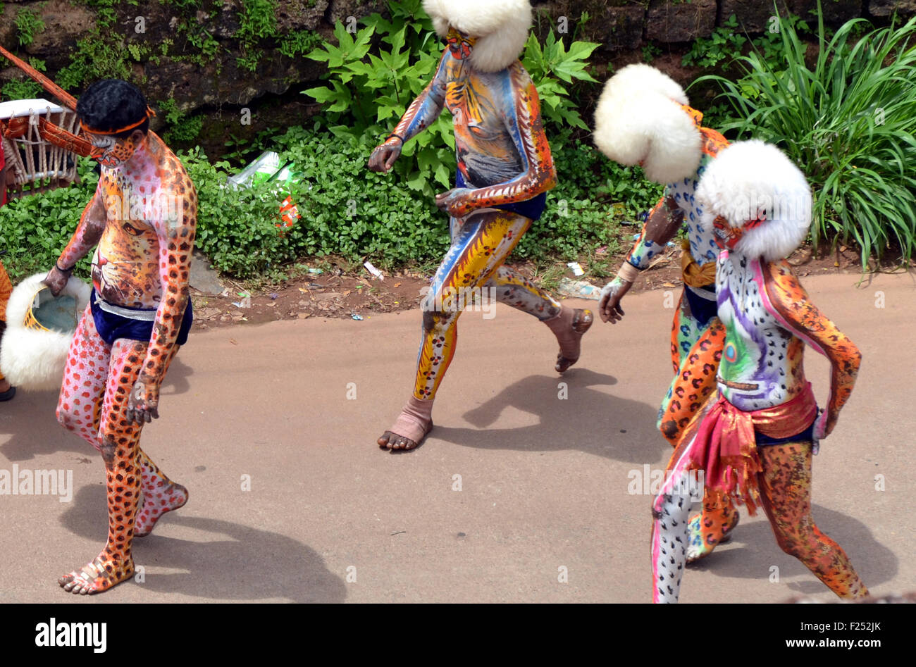 Livello esecutori di danza di Mangalore, Karnataka, India Foto Stock