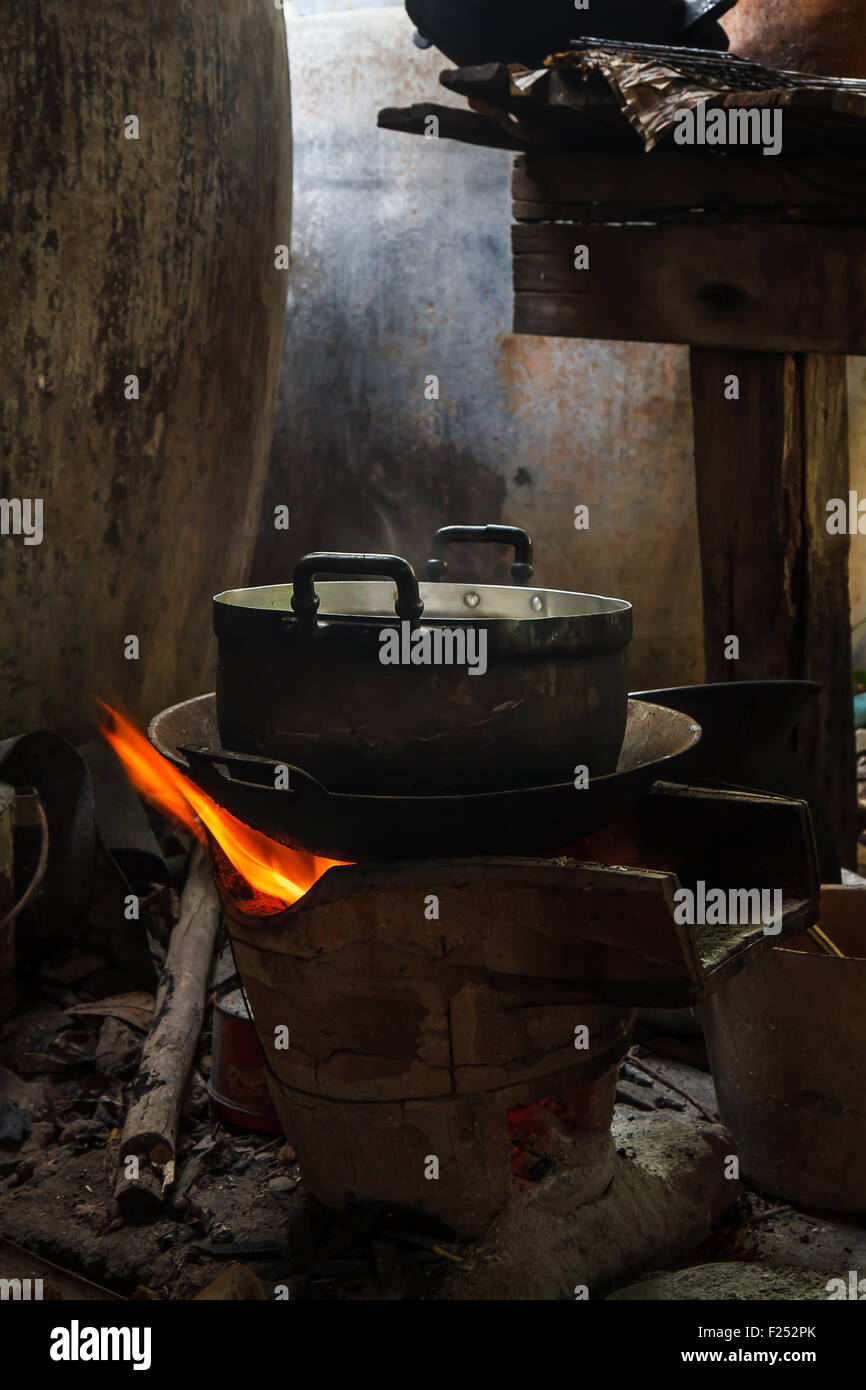 Cucina in Thailandia rurale Foto Stock