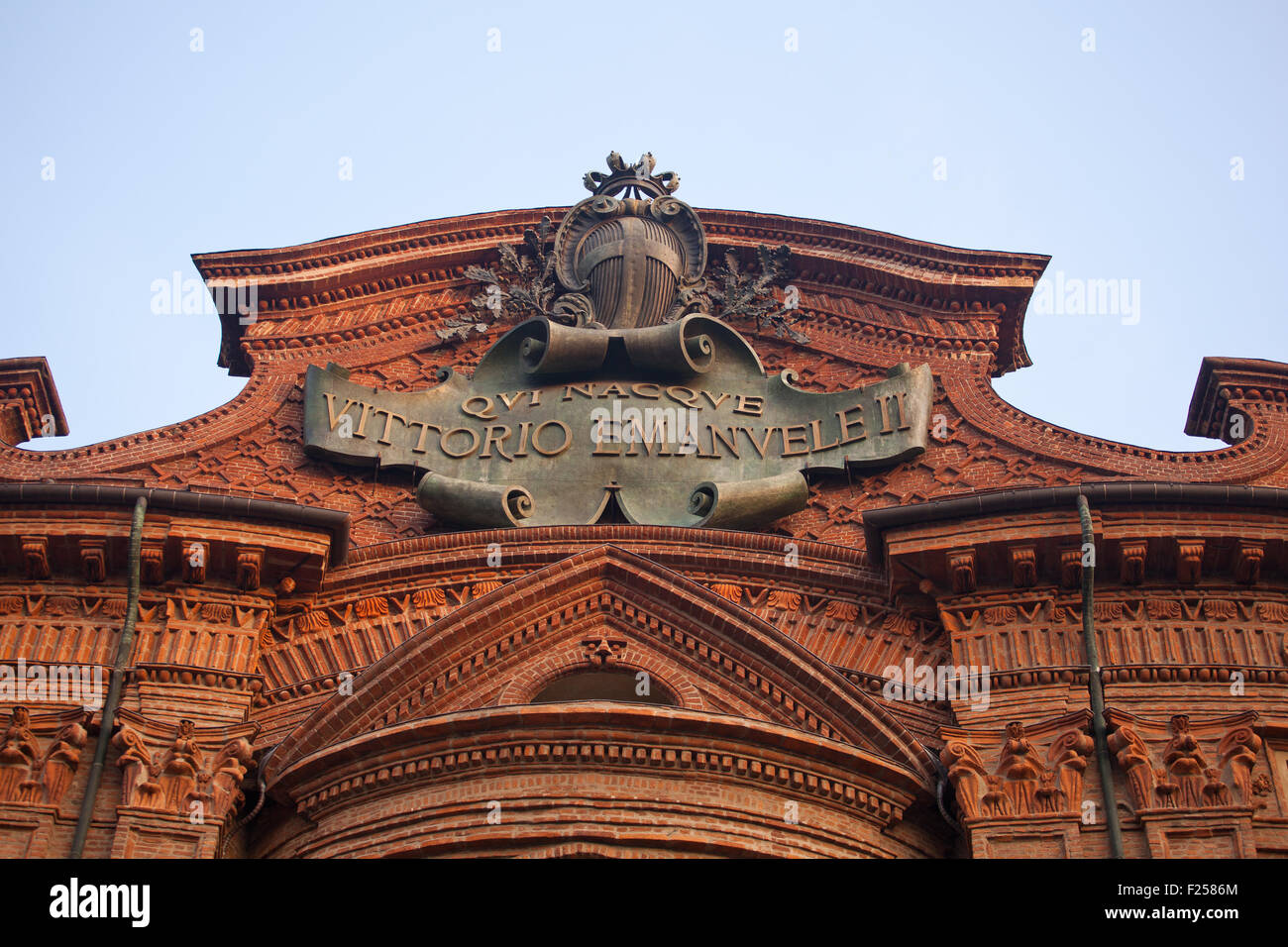 Dettaglio di Palazzo Carignano di Torino, Italia Foto Stock