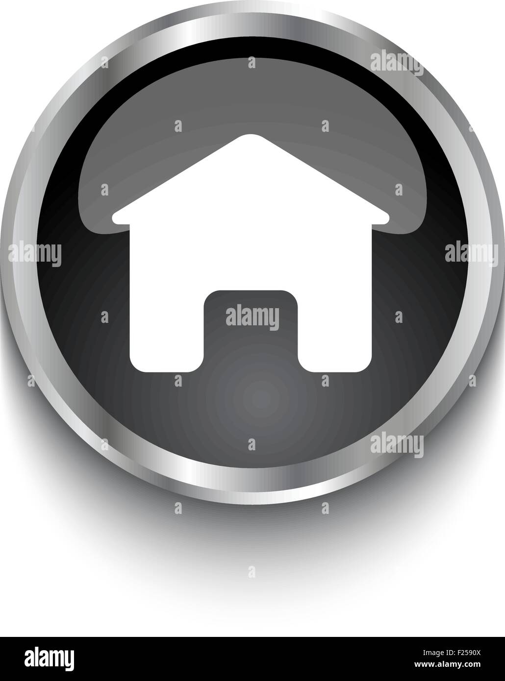 Casa bianca di simbolo sul nero pulsante WEB Illustrazione Vettoriale