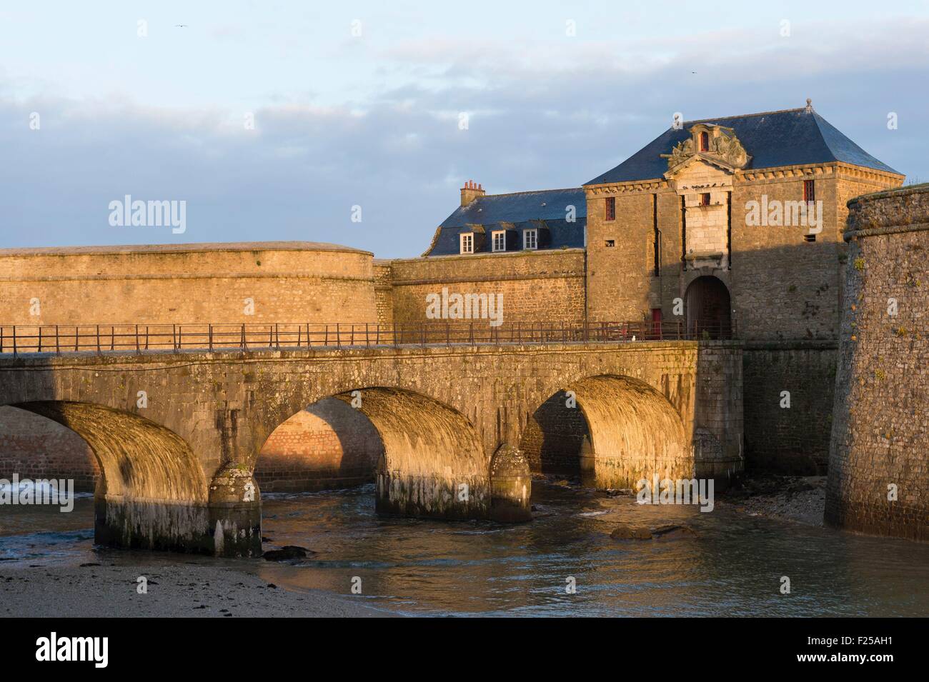 Francia, Morbihan, Port Louis, entrata della Cittadella Foto Stock