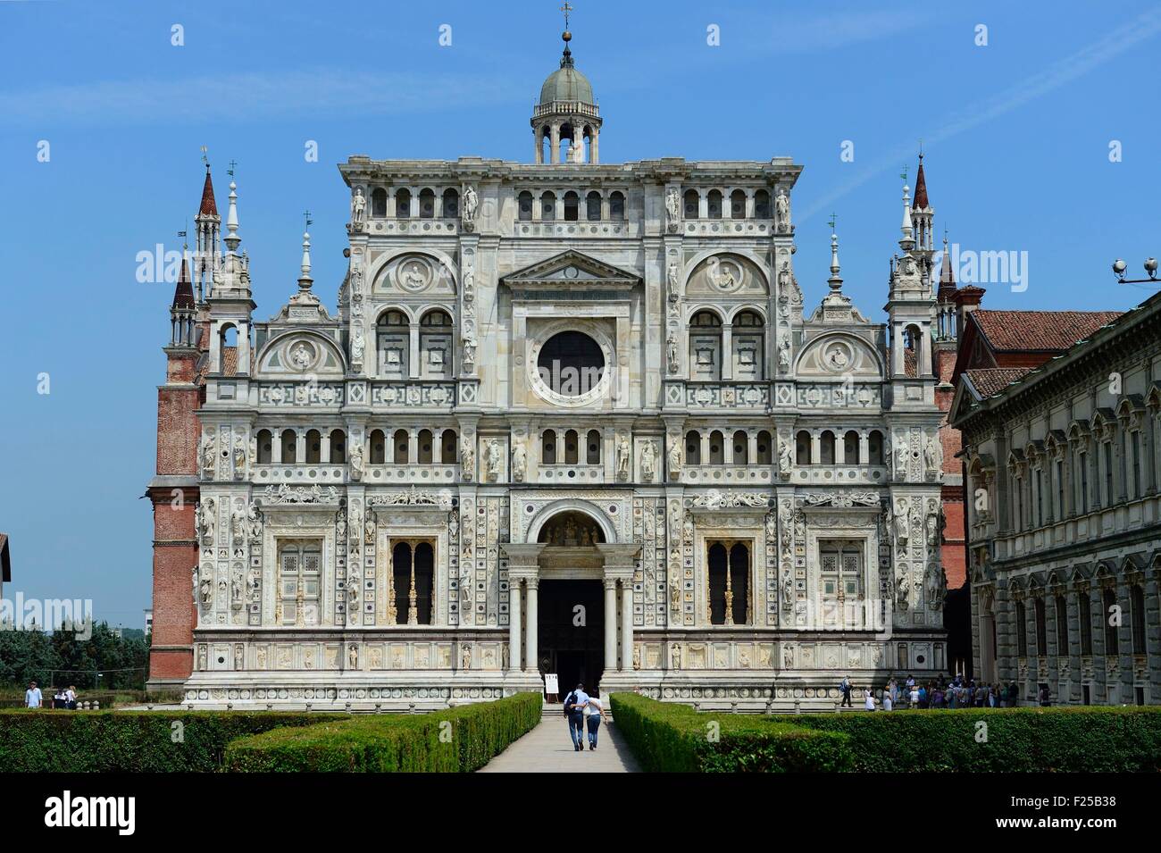 L'Italia, Lombardia, Pavia, Certosa di Pavia, monastero del XIV secolo dal tardo gotica Foto Stock