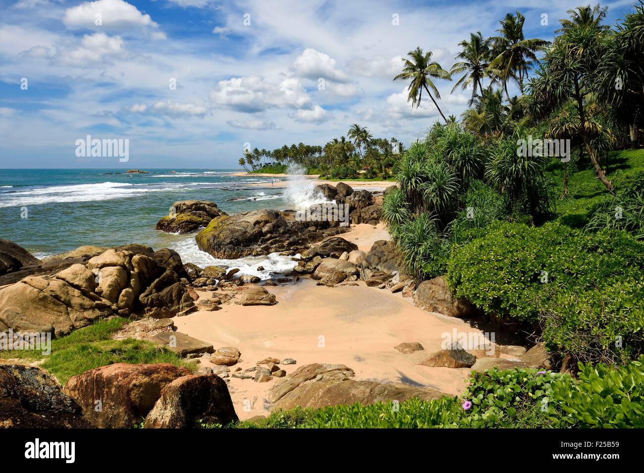 Sri Lanka, della Provincia Meridionale, Galle, Il Jetwing Lighthouse Hotel beach Foto Stock