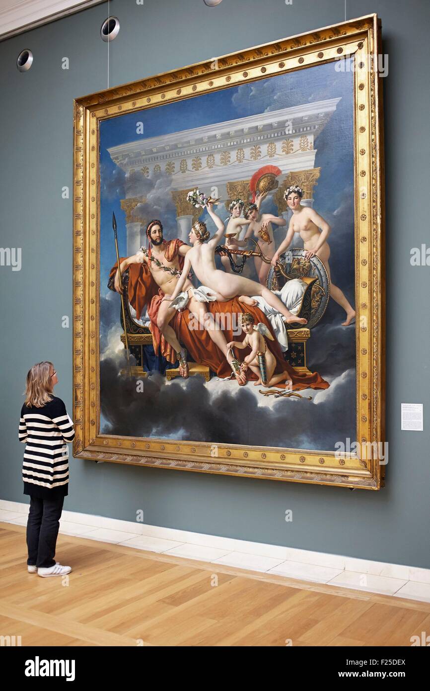 Il Belgio, Bruxelles, il Museo Reale di Belle Arti, il Museo di Arte Antica (Vecchi Maestri museo), Marte disarmato da Venere, dipinto di Jacques Louis David nel 1824 Foto Stock