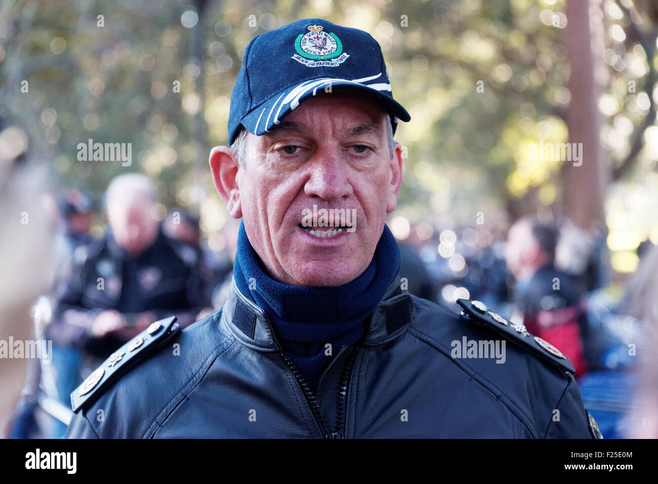 Sydney, Australia. Xii Sep, 2015. L annuale del Nuovo Galles del Sud di polizia a parete wall ride tra Sydney e Canberra è stato organizzato per celebrare e ricordare 252 funzionari di polizia che hanno pagato il sacrificio estremo e dato la loro vita sul dazio. Credito: MediaServicesAP/Alamy Live News Foto Stock