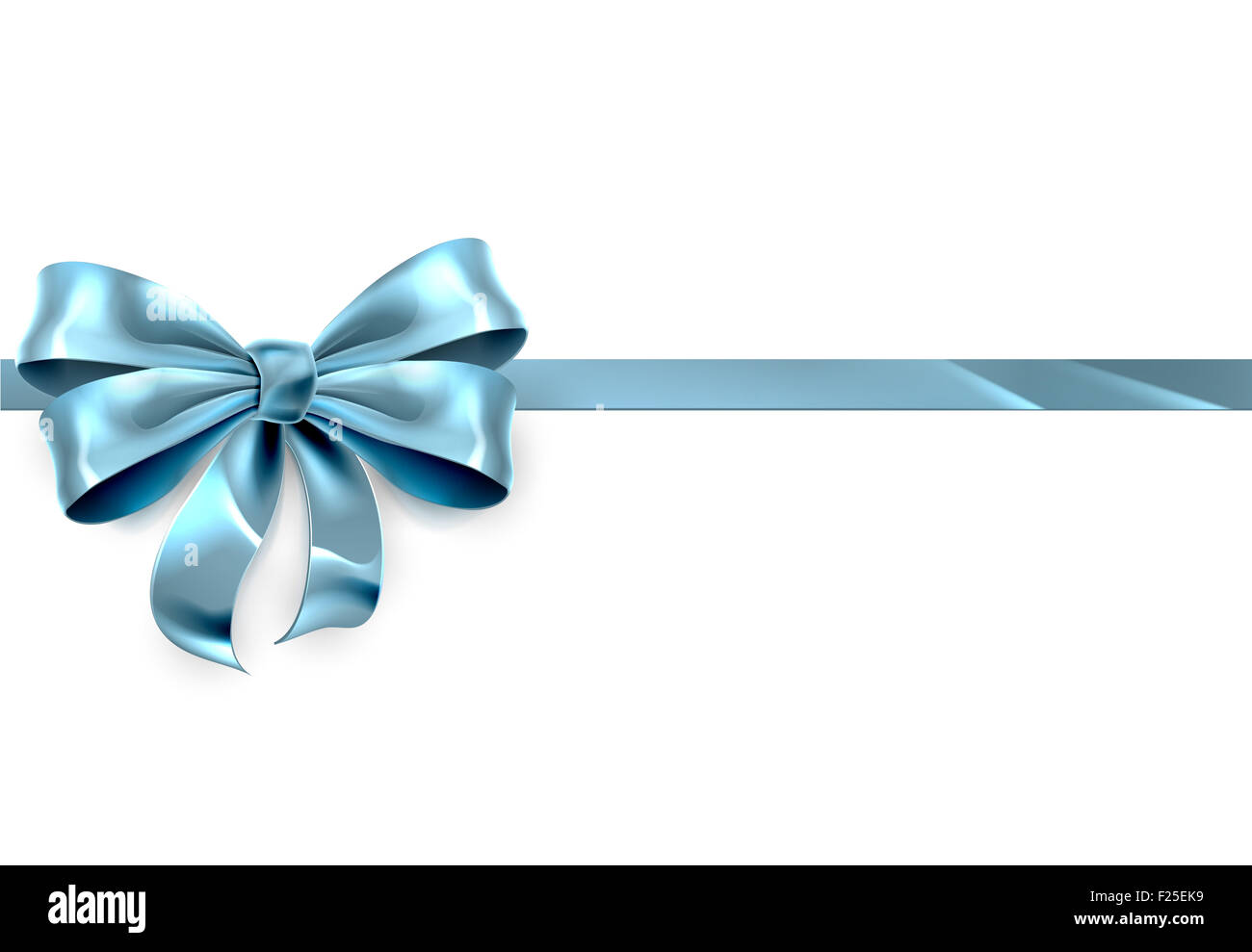 Un bel blu ribbon e archetto da un Natale, compleanno o altro dono Foto Stock